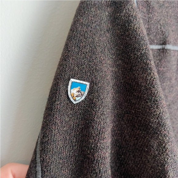 KUHL Interceptr Fleece Sweater 1/4 Zip Pullover Outdoor Adventure Brown Medium - Picture 6 of 7